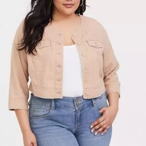 Torrid Tan Utility Jacket Cropped Style